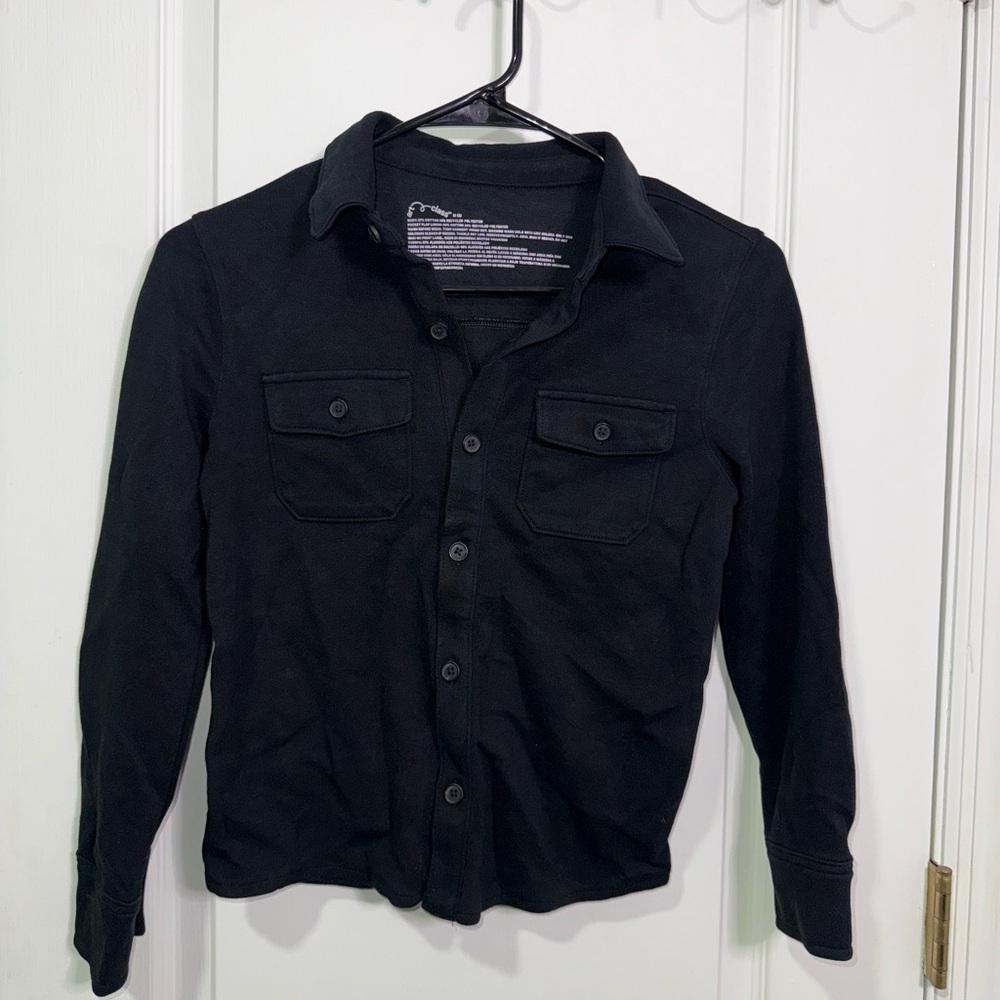 art class Black Button Down Shirt for Kids